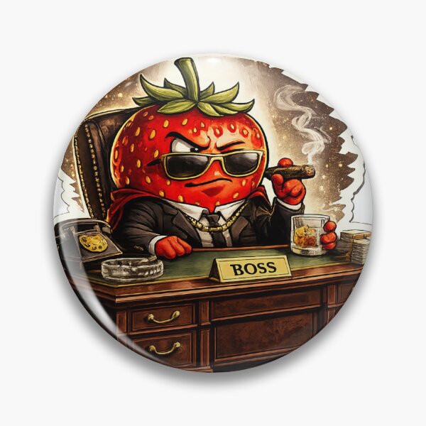 Item preview, Strawberry Mob Boss “Berry Dangerous” Sticker – Funny Mafia Fruit Meme designed and sold by messupbro.