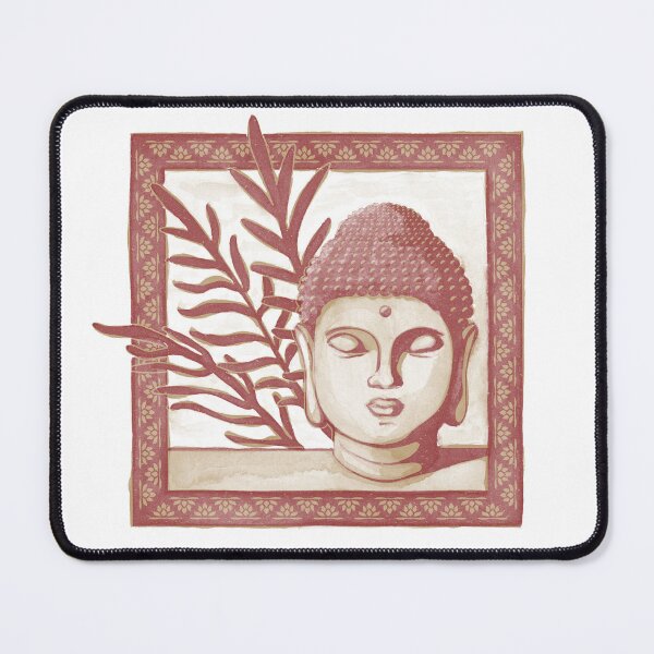 Item preview, Buddha Head Statue with Palm Fronds Watercolor - Fawn + Ruby designed and sold by Irene Estelle.