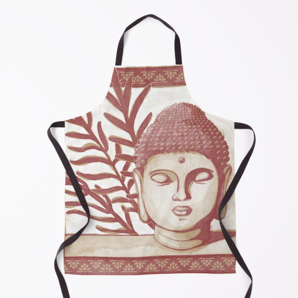 Item preview, Buddha Head Statue with Palm Fronds Watercolor - Fawn + Ruby designed and sold by Irene Estelle.