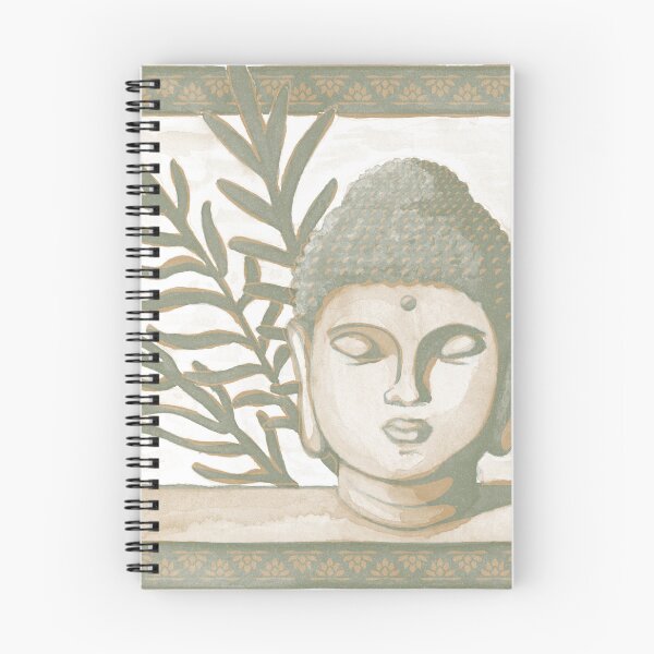 Item preview, Buddha Head Statue with Palm Fronds Watercolor - Fawn + Sage designed and sold by Irene Estelle.