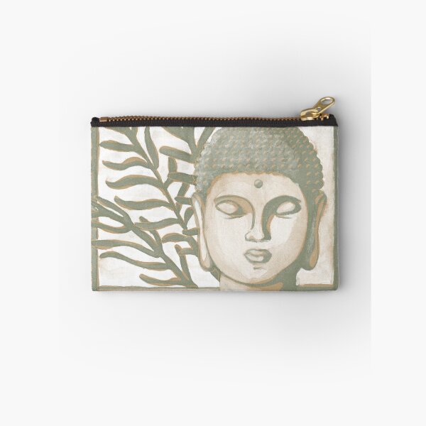 Item preview, Buddha Head Statue with Palm Fronds Watercolor - Fawn + Sage designed and sold by Irene Estelle.