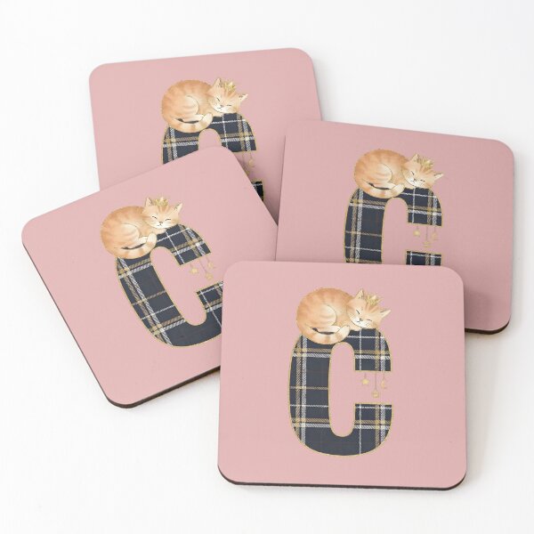 Item preview, Cute Regal Cat on Plaid Letter C - Cat Lover designed and sold by Jchan24.
