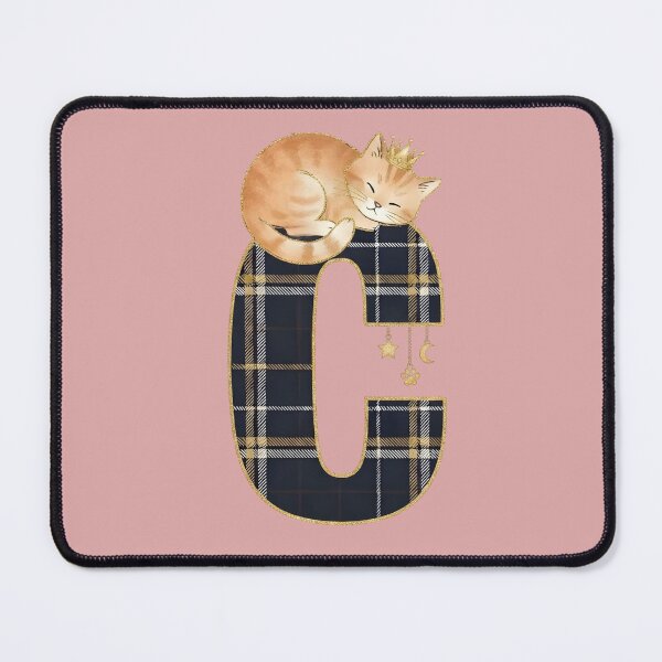 Item preview, Cute Regal Cat on Plaid Letter C - Cat Lover designed and sold by Jchan24.