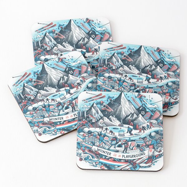 Item preview, Alpine Winter Illustration – Milano Cortina 2026 | Hand-Drawn Mountain Sports Art designed and sold by doorzz.
