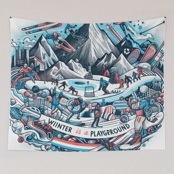 Item preview, Alpine Winter Illustration – Milano Cortina 2026 | Hand-Drawn Mountain Sports Art designed and sold by doorzz.