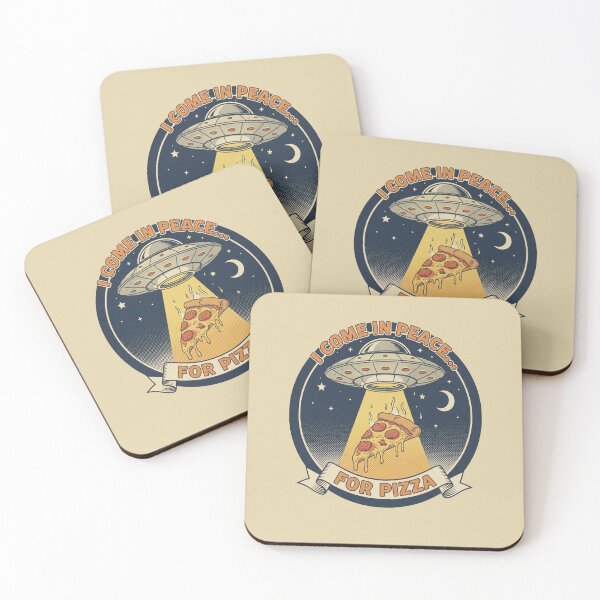 Item preview, I Come in Peace for Pizza Vintage - Retro Distressed UFO Alien Food Art designed and sold by Axivra.