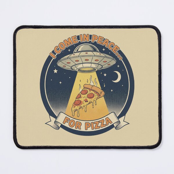 Item preview, I Come in Peace for Pizza Vintage - Retro Distressed UFO Alien Food Art designed and sold by Axivra.