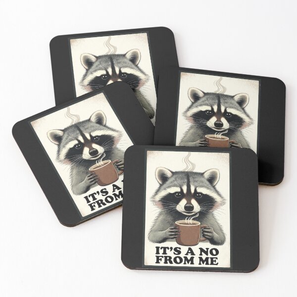 Item preview, Raccoon Morning Coffee Sarcasm | Grumpy Trash Panda Office Art designed and sold by Dariusz.K.