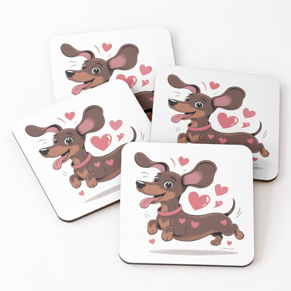 Item preview, Happy Dachshund with Hearts designed and sold by jkrphoto.