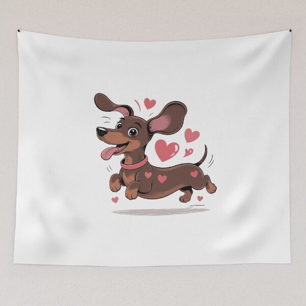 Item preview, Happy Dachshund with Hearts designed and sold by jkrphoto.