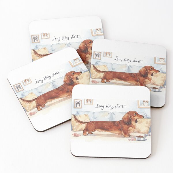 Item preview, Long Story Short Dachshund Art | Funny Doxie Dog Parent Illustration designed and sold by Dariusz.K.