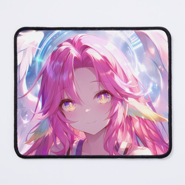 Item preview, Jibril No Game No Life Celestial Wings Halo Pink Hair Anime Girl designed and sold by mildaclairmo.