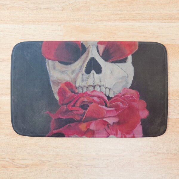 Item preview, Skull eating red roses designed and sold by aprilwebbartist.