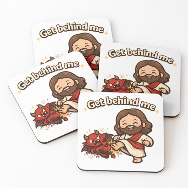 Item preview, Get Behind Me Satan - Christ Jesus in Christian Humor Meme designed and sold by Blood Washed Apparel.