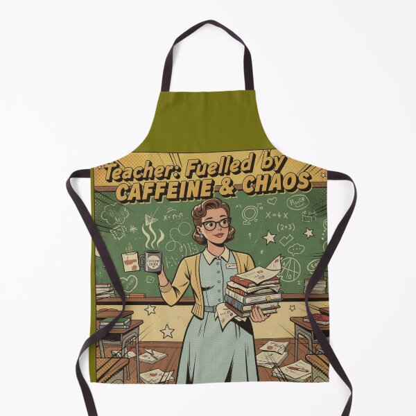 Item preview, Teacher Fuelled by Caffeine and Chaos | Retro Educator Humor Art designed and sold by Dariusz.K.