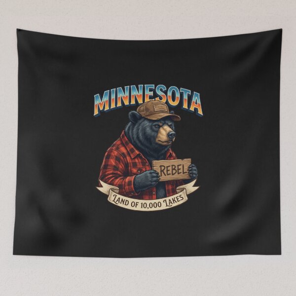 Item preview, Minnesota Rebel loon Bear - Land of 10,000 Lakes designed and sold by The Grumpy Pet Club.