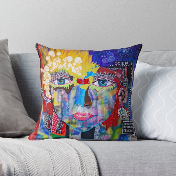 Future Forward Female Throw Pillow