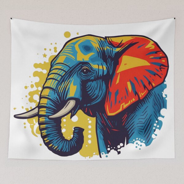 Item preview, Colorful Elephant Pop Art Illustration designed and sold by ShadyArfaa.