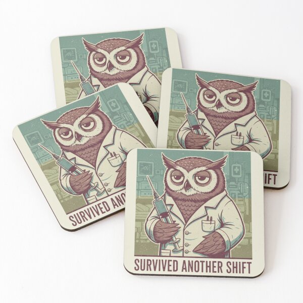 Item preview, Survived Another Shift Owl | Night Shift Nurse Medical Humor designed and sold by Dariusz.K.