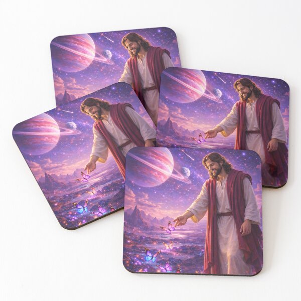 Item preview, Jesus with Flowers on a Cosmic Planet designed and sold by ImaginingNebulae.