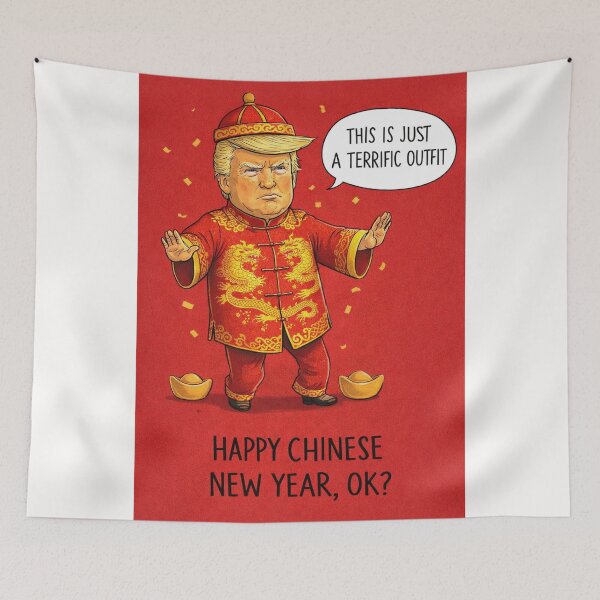 Item preview, Terrific Outfit – Political Figure in Dragon Robe for Chinese New Year Satire designed and sold by Places On Earth.