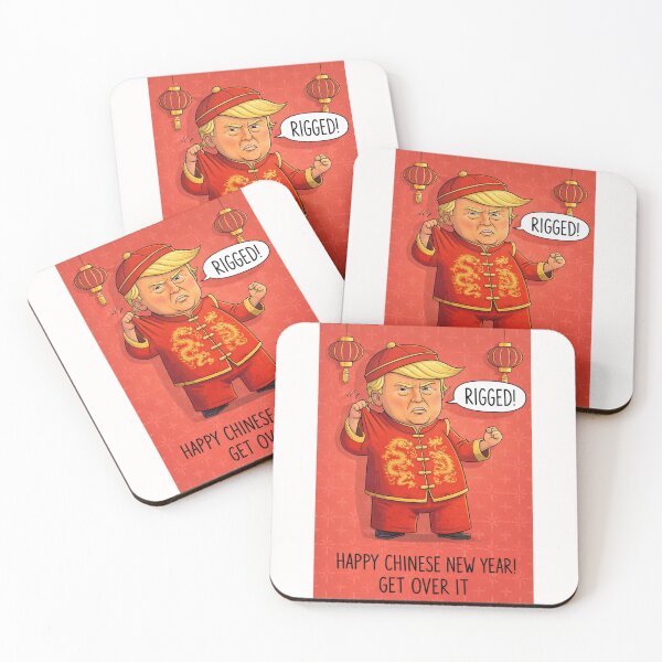 Item preview, Man in Dragon Robe Yelling "Rigged!" – Chinese New Year Satire with Red Lanterns designed and sold by Places On Earth.