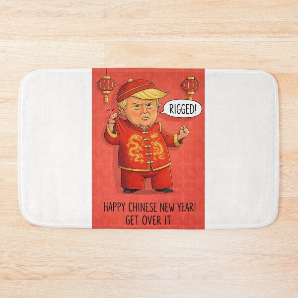 Item preview, Man in Dragon Robe Yelling "Rigged!" – Chinese New Year Satire with Red Lanterns designed and sold by Places On Earth.