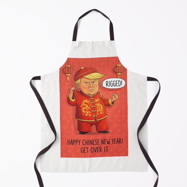 Item preview, Man in Dragon Robe Yelling "Rigged!" – Chinese New Year Satire with Red Lanterns designed and sold by Places On Earth.
