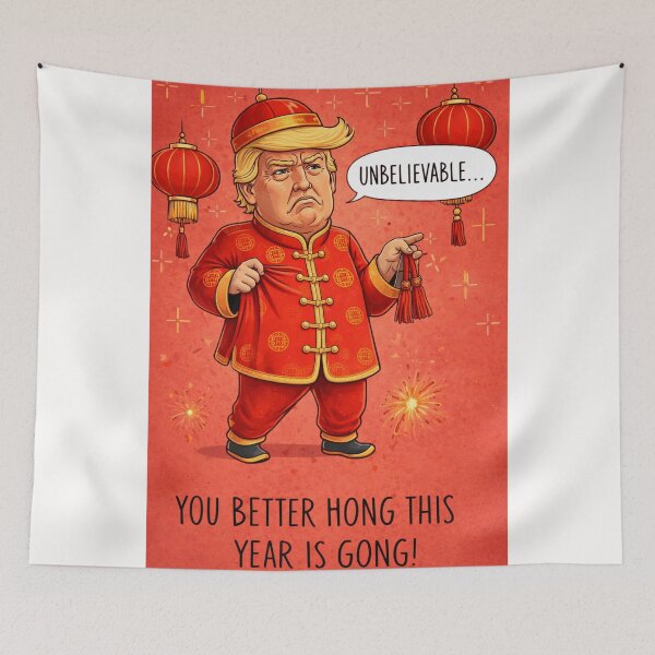 Item preview, Man Holding Tassel Lantern – Chinese New Year Pun with Firecracker Humor designed and sold by Places On Earth.