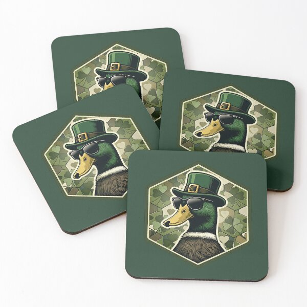 Item preview, St. Patrick’s Day Mallard Duck Wearing Leprechaun Hat – Lucky Duck Art designed and sold by SkyTastic.