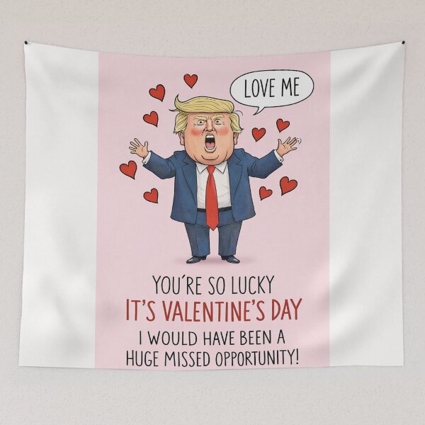Item preview, Man Surrounded by Hearts – Valentine’s Day Satirical Flirt with “Love Me” Shout designed and sold by Places On Earth.