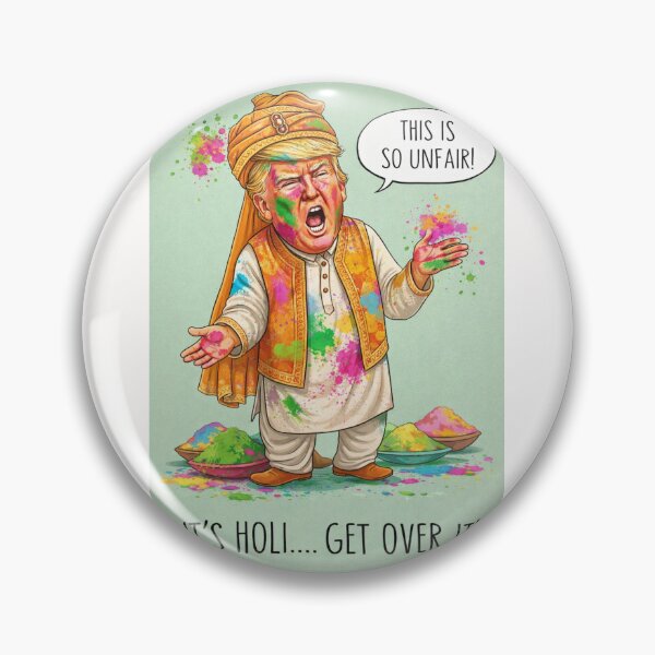 Item preview, American in Indian Sherwani Complaining at Holi Festival – Colorful Satirical Greeting designed and sold by Places On Earth.