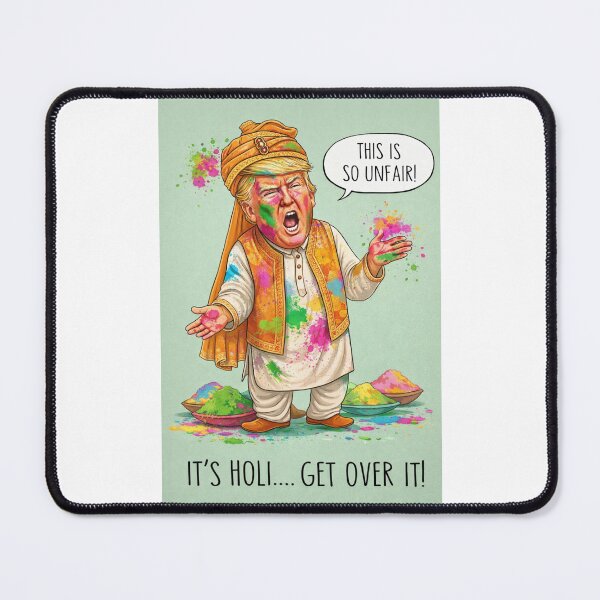 Item preview, American in Indian Sherwani Complaining at Holi Festival – Colorful Satirical Greeting designed and sold by Places On Earth.