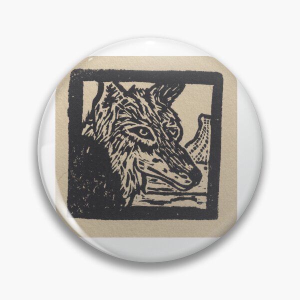Item preview, Coyote in desert art block print  designed and sold by CrittersByLola.
