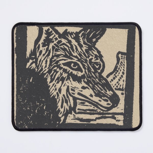 Item preview, Coyote in desert art block print  designed and sold by CrittersByLola.