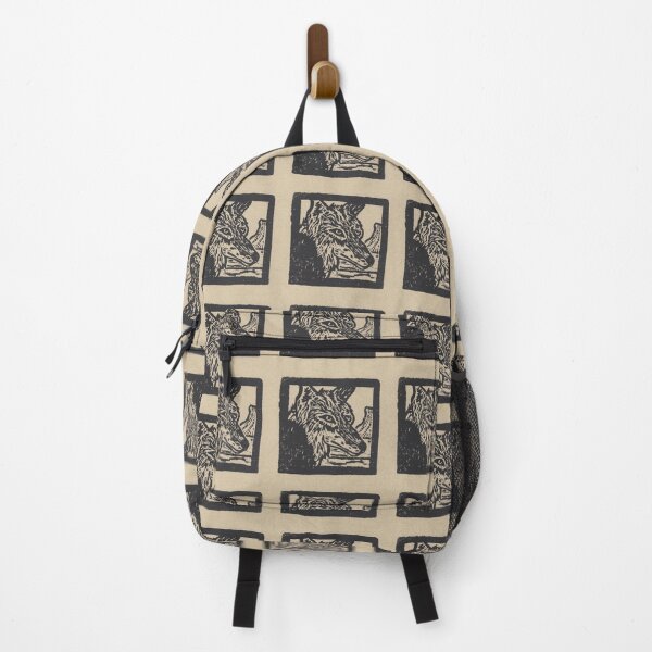 Item preview, Coyote in desert art block print  designed and sold by CrittersByLola.