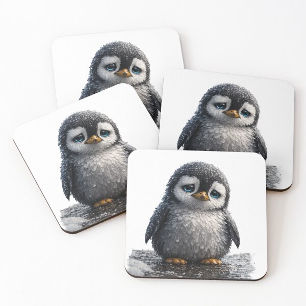 Item preview, Sad Penguin in the Rain – Emotional & Realistic Wildlife Art designed and sold by scarben.