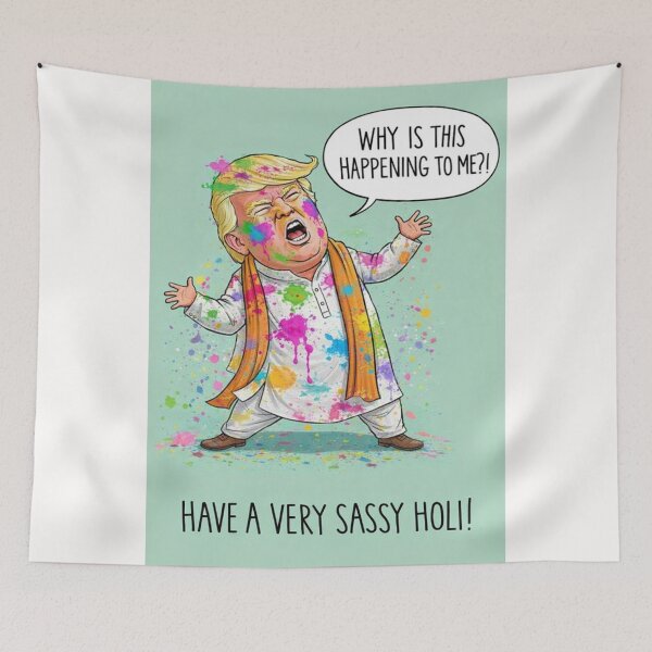 Item preview, Yelling Man Covered in Colors – Holi Festival Meltdown with Indian Attire designed and sold by Places On Earth.