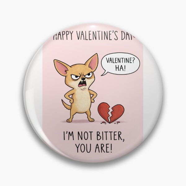 Item preview, Angry Chihuahua Shouting “Valentine? Ha!” – Anti-Valentine’s Day Humor designed and sold by Places On Earth.