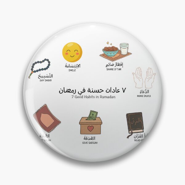 Item preview, 7 Good Habits in Ramadan - Islamic Education Arabic English Art designed and sold by Noor_Creations.