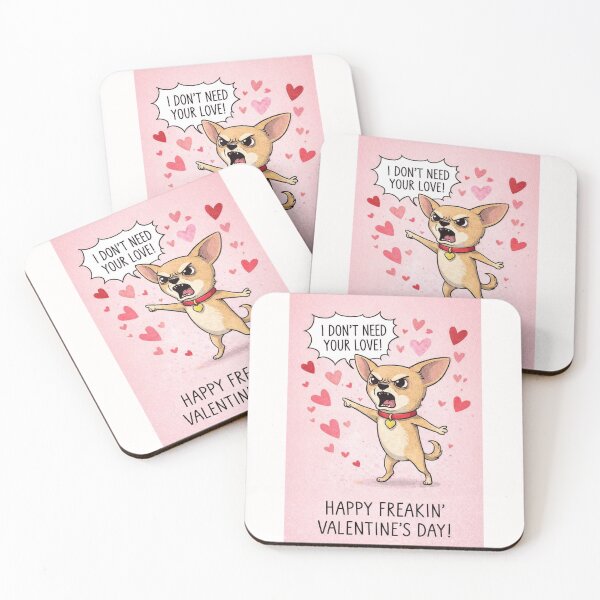 Item preview, Chihuahua Pointing and Yelling – Anti-Valentine’s Rant with Love Heart Backdrop designed and sold by Places On Earth.