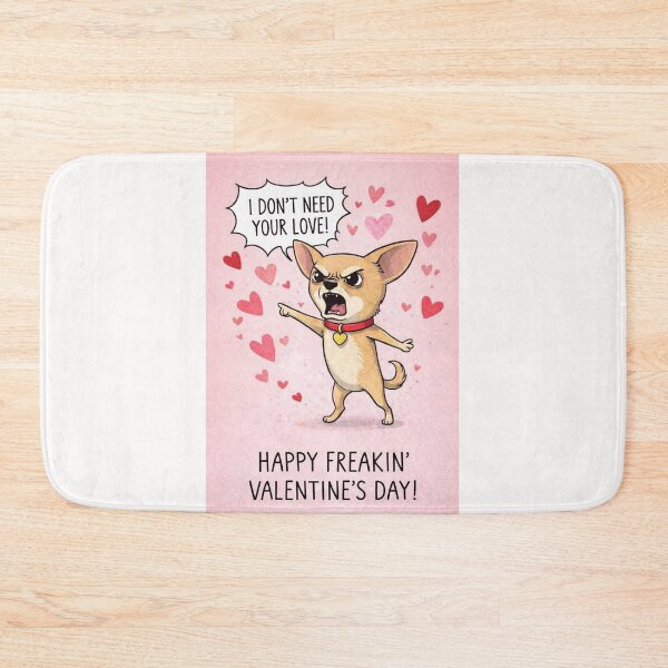 Item preview, Chihuahua Pointing and Yelling – Anti-Valentine’s Rant with Love Heart Backdrop designed and sold by Places On Earth.