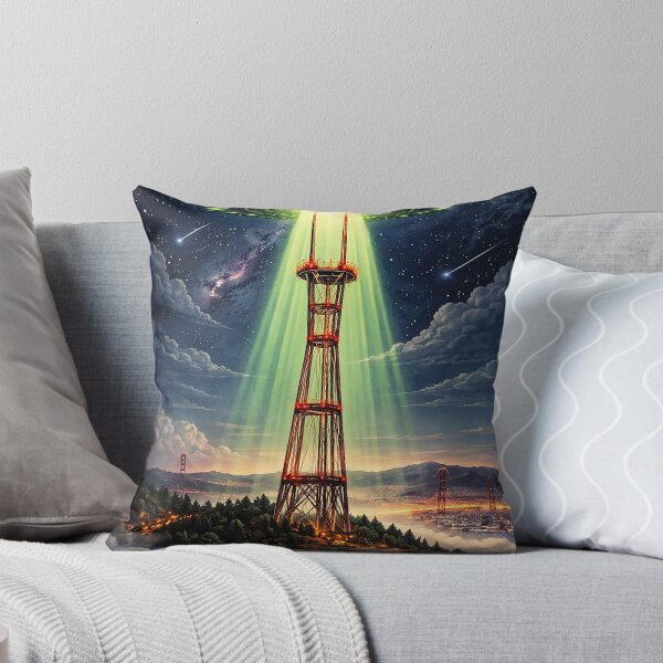 Item preview, UFO Over Sutro Tower in San Francisco, CA designed and sold by PIXEL POP DESIGNS - Beyond the Norm!.