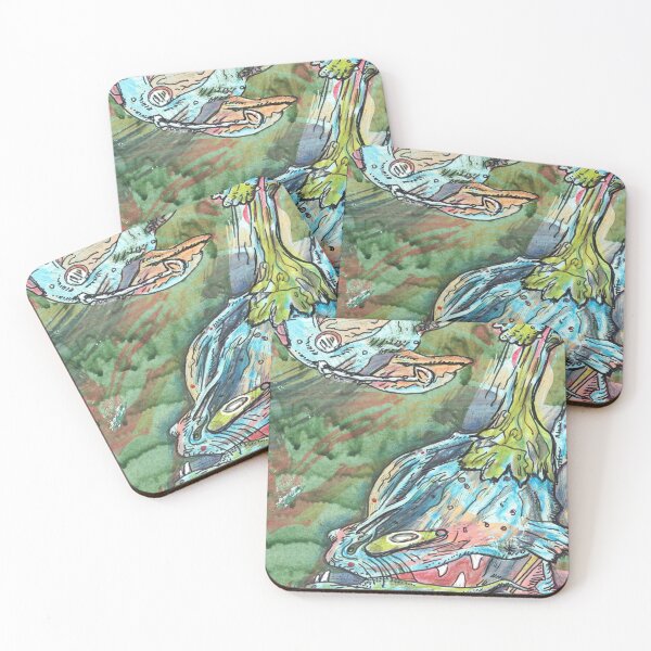 Item preview, Toothy monster abstract painting designed and sold by CrittersByLola.