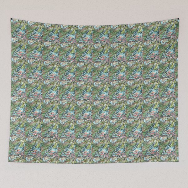 Item preview, Toothy monster abstract painting designed and sold by CrittersByLola.