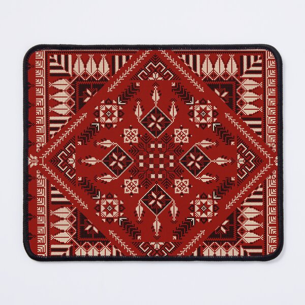 Item preview, Modern Palestinian Tatreez Embroidery Pattern - Traditional Geometric Folk Art in Crimson Red designed and sold by Basma Store.
