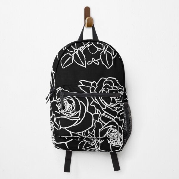 Item preview, White stylized wild rose drawing black white rose drawing modern minimalist flower drawing designed and sold by hollycooper.