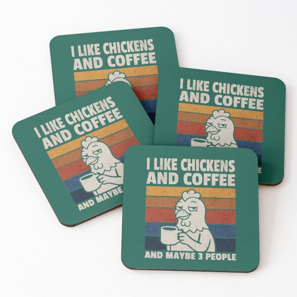Item preview, I Like Chicken And Coffee And Maybe 3 People Retro Funny Saying designed and sold by NosandEdgy.