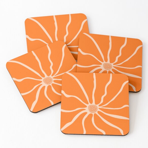 Item preview, Retro Floral Bloom - Bold Orange & Cream Minimalist Mod Flower designed and sold by Far Out Goods.