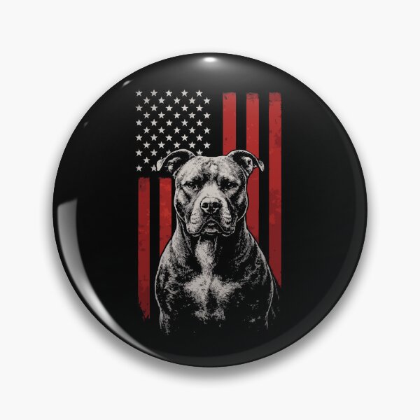 Item preview, Patriotic Pit Bull Dog Art – American Flag Pitbull Illustration | Strong Loyal USA Dog Design designed and sold by BrainBubbleArt.